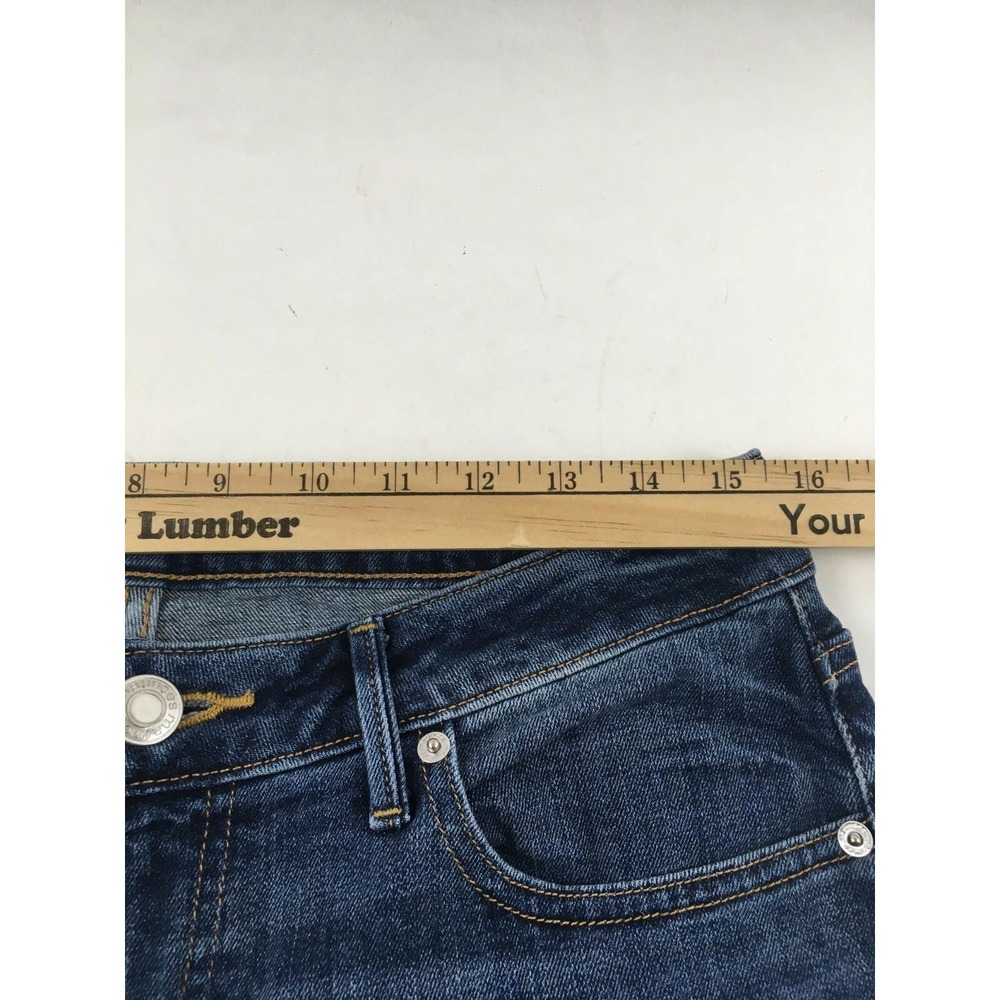 Maurices Pants Women's Size 28 REG Blue Denim Skinny Stretch Jeans Fringed Hem - Picture 7 of 10